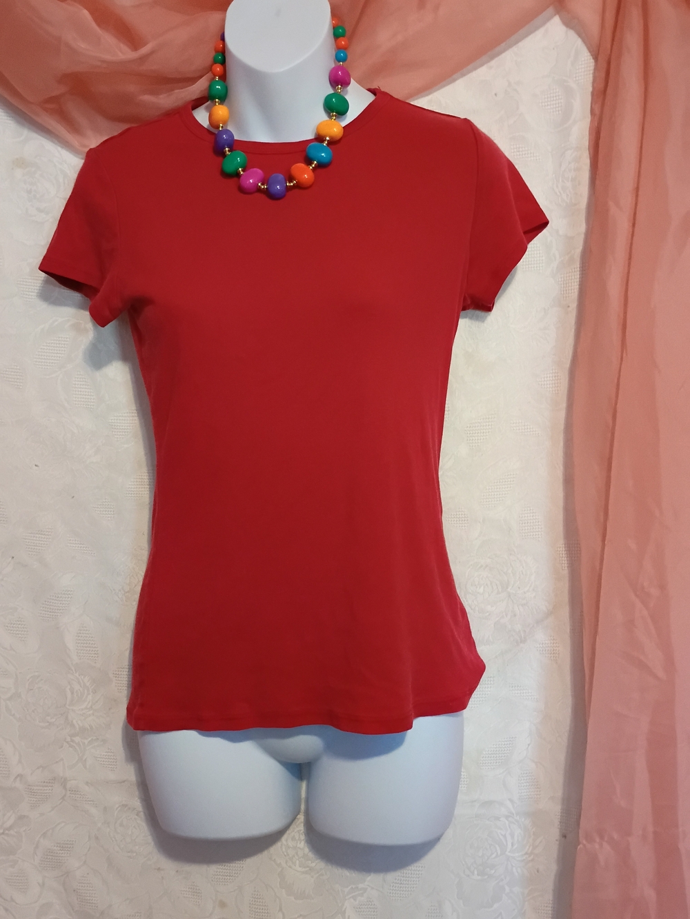 George Red Short Sleeve Crewneck Tee